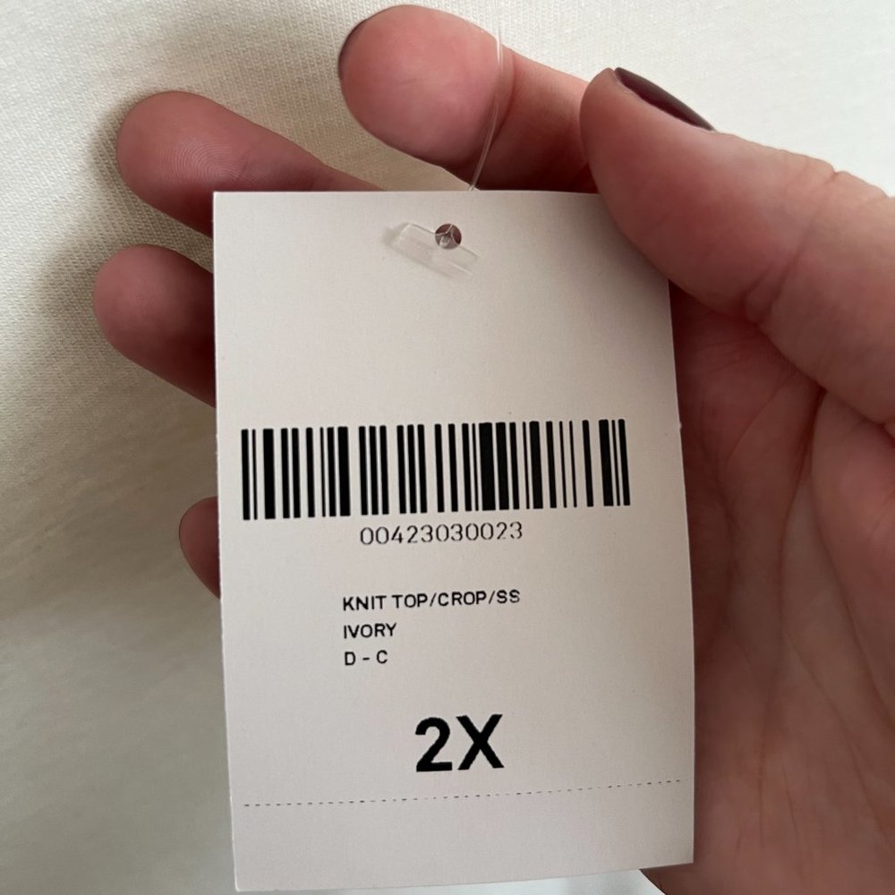 Forever 21 Plus Mock Neck Knit Crop Top — Ivory 2XL - Picture 5 of 7